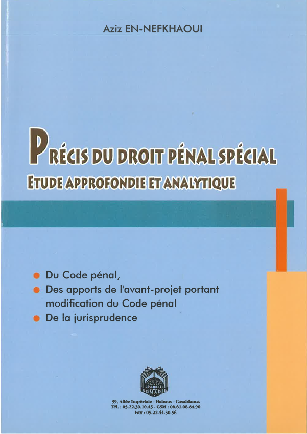 pr&eacute;cis du droit p&eacute;nal sp&eacute;cial